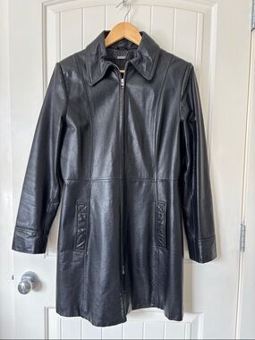 Danier Black Leather Zip-Front Women's Jacket